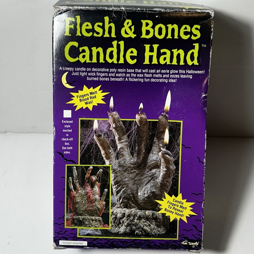 Flesh and Bone Halloween Candle Hand